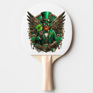 Saint Patrick's Day steampunk clover Ping Pong Paddle