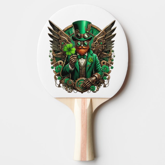 Saint Patrick's Day steampunk clover Ping Pong Paddle (Front)