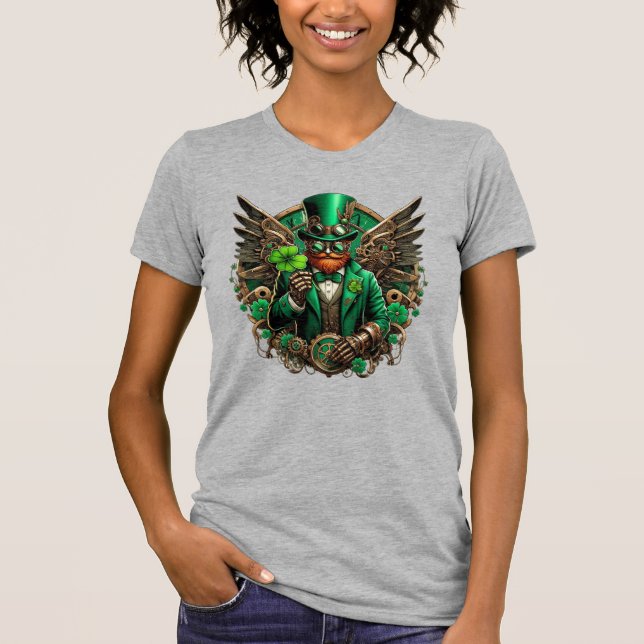 Saint Patrick's Day steampunk clover T-Shirt (Front)