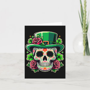 Saint Patricks Day Sugar Skull La Catrina St Peddy Card