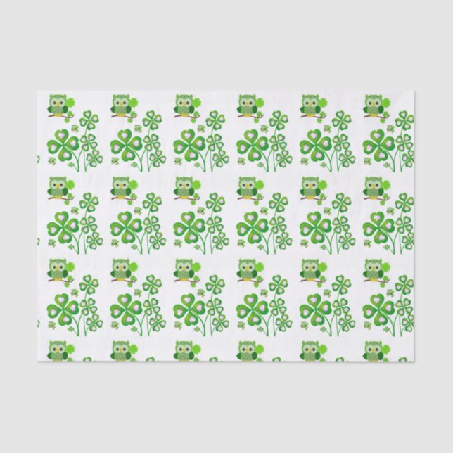 Saint Patrick's Day Tissue Paper Owl (Front)