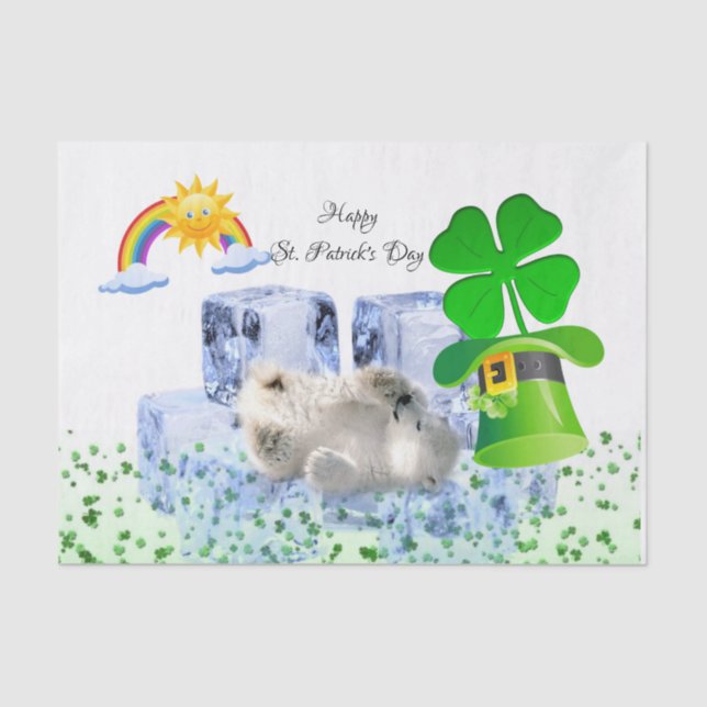 Saint Patrick's Day Tissue Paper Polar Bear (Front)