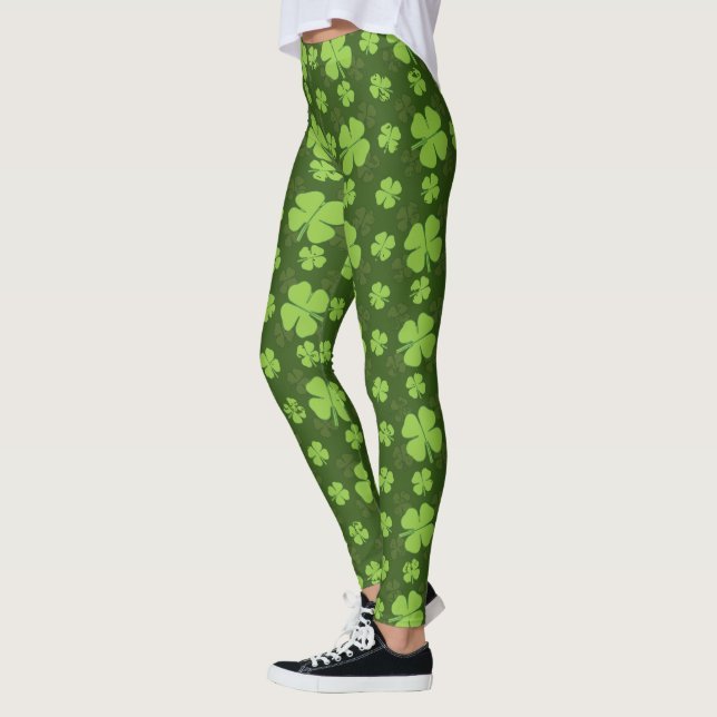 SAINT PATRICKS FOUR LEAF CLOVER LEGGINGS (Left)