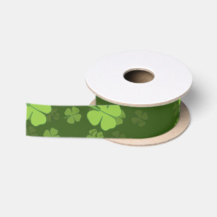 SAINT PATRICKS FOUR LEAF CLOVER SATIN RIBBON
