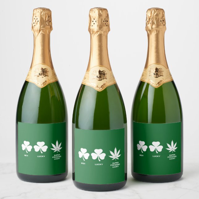 Saint Patricks Funny Party for Guys  Sparkling Wine Label (Bottles)