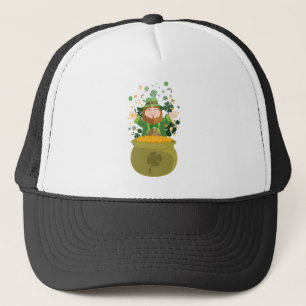 Saint Patrick's Leprechaun Gold Trucker Hat