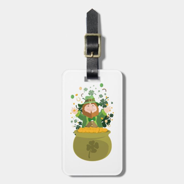 Saint Patrick's Leprechaun Luggage Tag (Front Vertical)