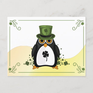 Saint Patrick's Penguin Postcard