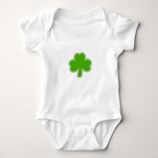 Saint Patrick's Shamrock Drawing Baby Bodysuit (Front)
