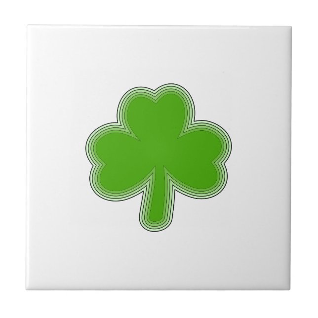 Saint Patrick's Shamrock Drawing Ceramic Tile (Front)