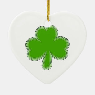 Saint Patrick's Shamrock Drawing Ceramic Tree Decoration