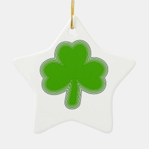 Saint Patrick's Shamrock Drawing Ceramic Tree Decoration