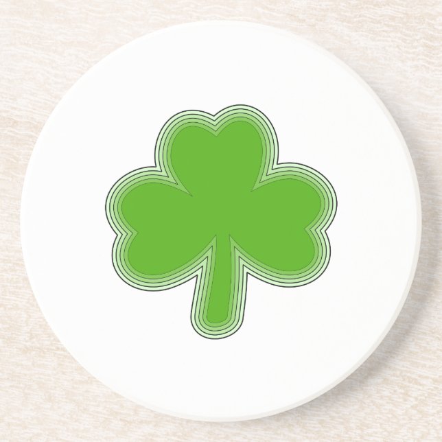 Saint Patrick's Shamrock Drawing Coaster (Front)