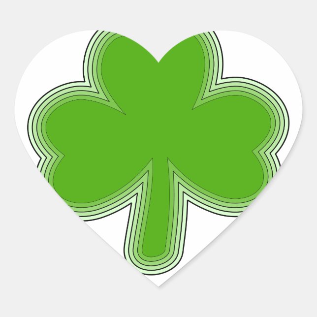 Saint Patrick's Shamrock Drawing Heart Sticker (Front)