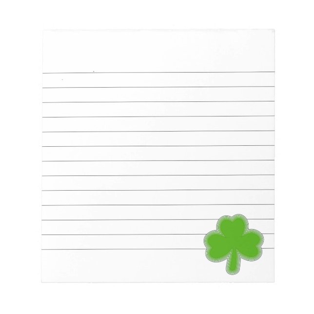 Saint Patrick's Shamrock Drawing Notepad (Front)