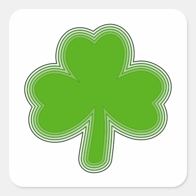 Saint Patrick's Shamrock Drawing Square Sticker (Front)
