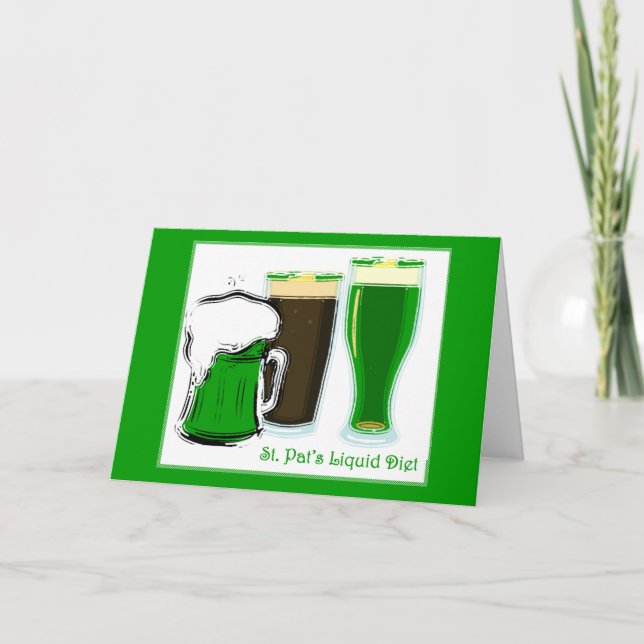 saint pats liquid diet holiday card (Front)