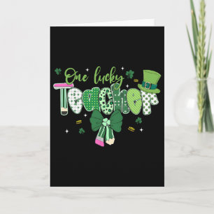 Saint Pattys St Patrick Day Shamrock One Lucky Tea Card
