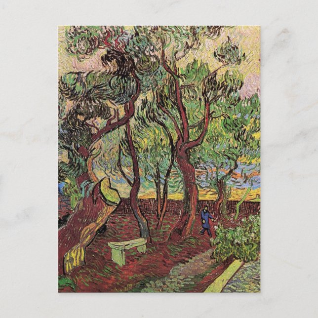 Saint Paul Hospital and Garden by Vincent van Gogh Postcard (Front)