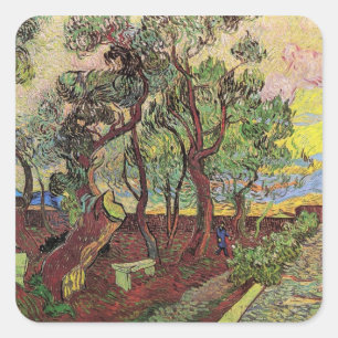 Saint Paul Hospital and Garden by Vincent van Gogh Square Sticker