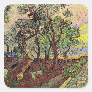 Saint Paul Hospital and Garden by Vincent van Gogh Square Sticker