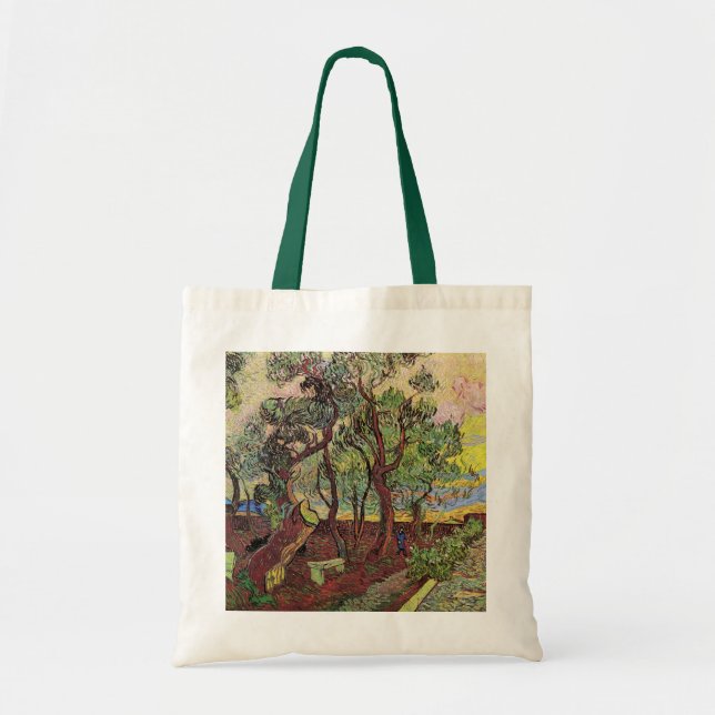Saint Paul Hospital and Garden by Vincent van Gogh Tote Bag (Front)