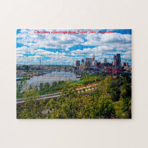 Saint Paul Minnesota. Christmas Greetings Jigsaw Puzzle