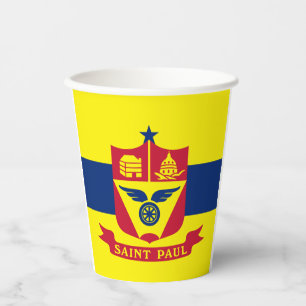 Saint Paul (Minnesota) city flag paper cups