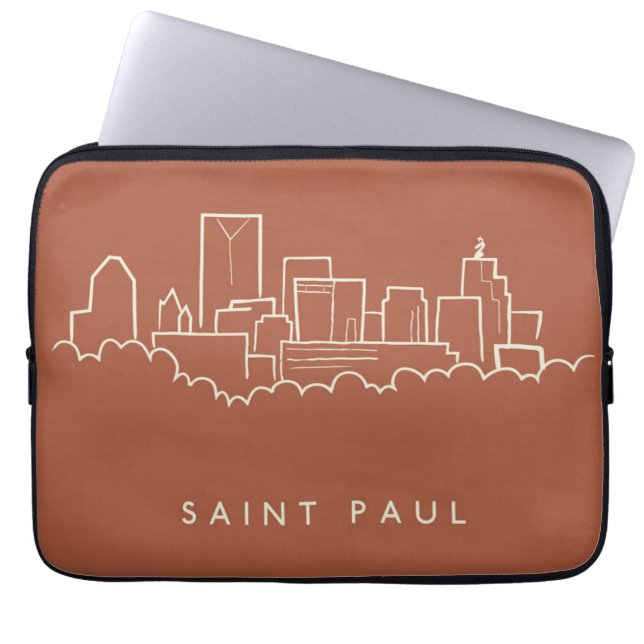 Saint Paul, Minnesota Skyline Laptop Sleeve (Front)