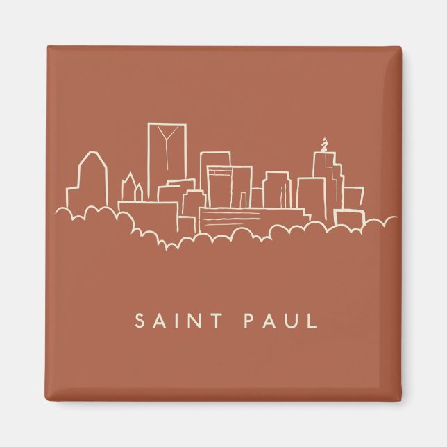 Saint Paul, Minnesota Skyline Magnet (Front)