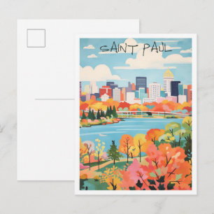 Saint Paul Minnesota Vintage Travel Art Postcard