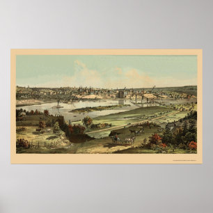 Saint Paul, MN Panoramic Map - 1874 Poster