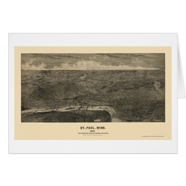 Saint Paul, MN Panoramic Map - 1888 (Front Horizontal)