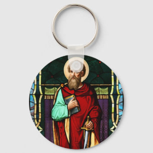 Saint Paul (Paul the Apostle) Stained Glass Art Key Ring