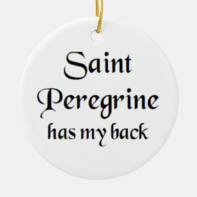 saint peregrine ceramic ornament (Front)