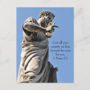 Saint Peter statue in Rome, Italy Postcard