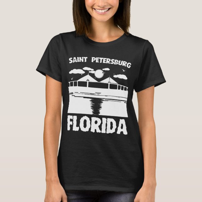 Saint Petersburg, Florida - Skyway Bridge Design T-Shirt (Front)