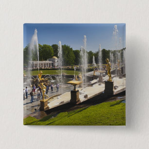 Saint Petersburg, Grand Cascade fountains 15 Cm Square Badge