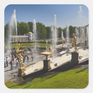 Saint Petersburg, Grand Cascade fountains Square Sticker