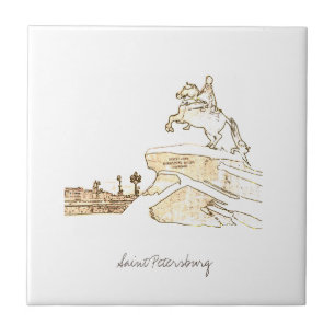 Saint Petersburg Russia Architecture Sketch Ceramic Tile