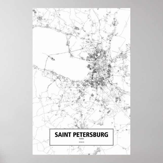 Saint Petersburg, Russia (black on white) Poster (Front)