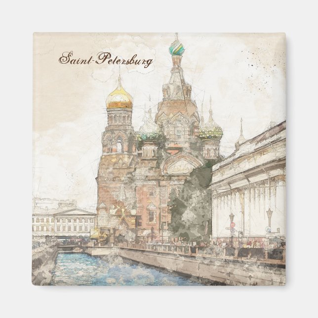 Saint Petersburg Russia Magnet – Travel Souvenir (Front)