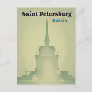 Saint Petersburg Russia vintage style travel print Postcard