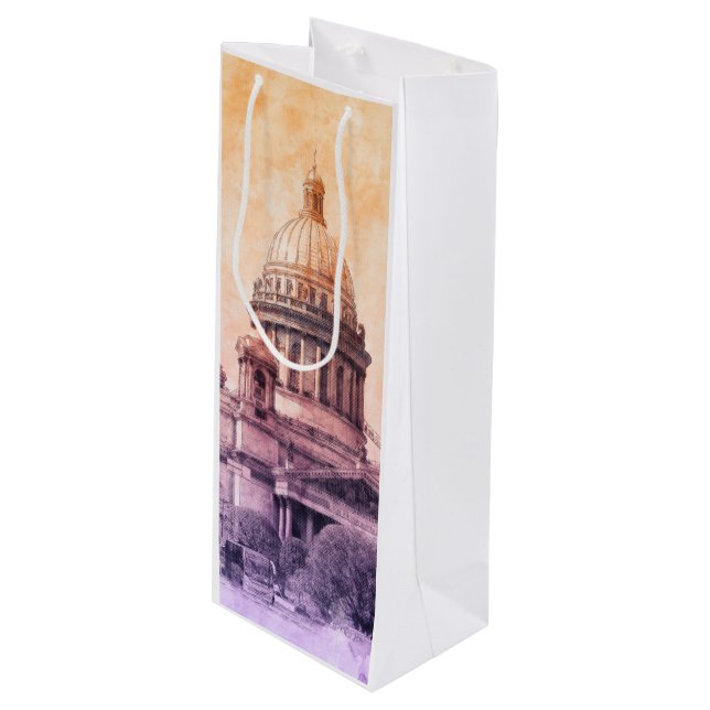 Saint Petersburg Russia Wine Gift Bag – Elegant  (Front Angled)