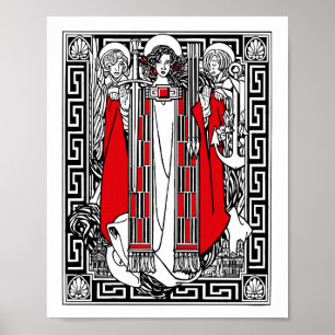 Saint Philomena Accompanied by Angels Poster