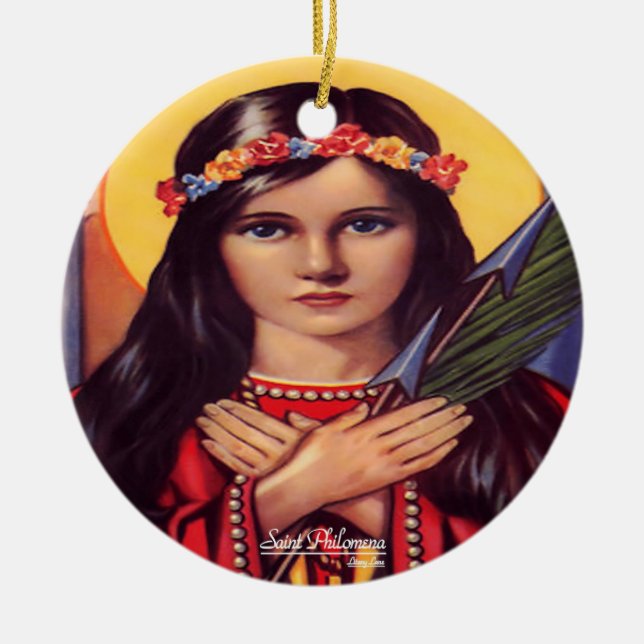 Saint Philomena Ceramic Ornament (Front)