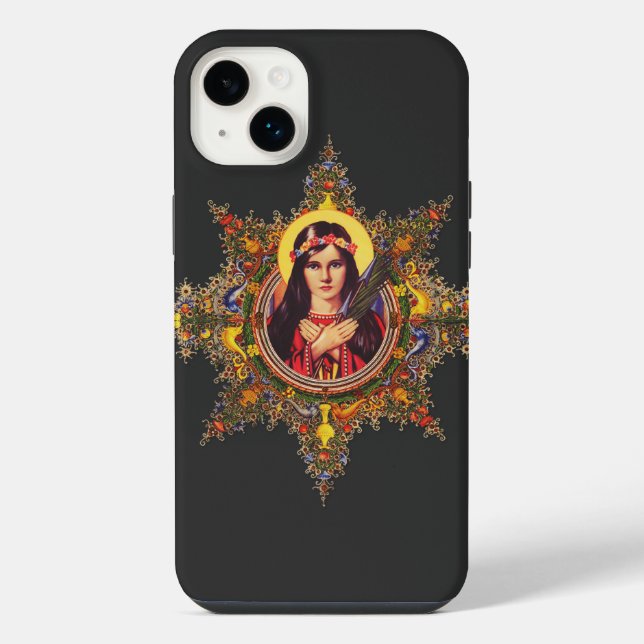 Saint Philomena Premium Luminous Virgin Art  iPhone Case (Back)