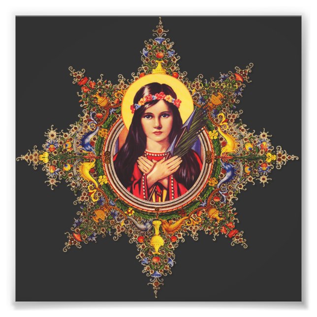 Saint Philomena Premium Luminous Virgin Art  Photo Print (Front)