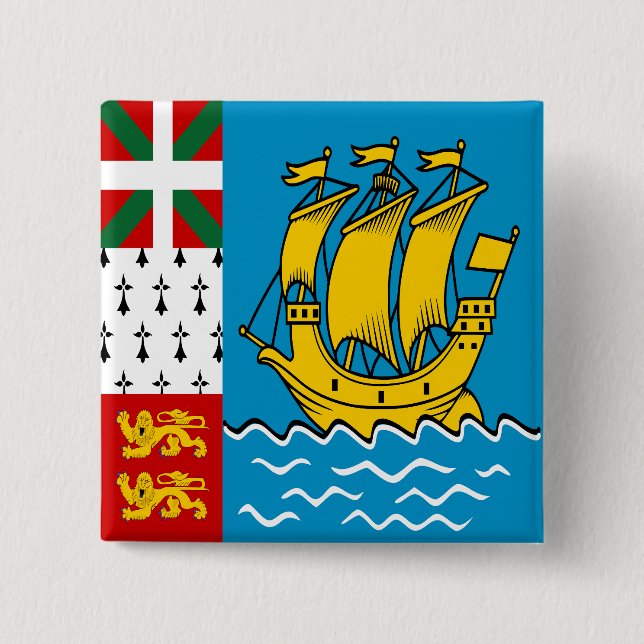 Saint Pierre and Miquelon Flag 15 Cm Square Badge (Front)