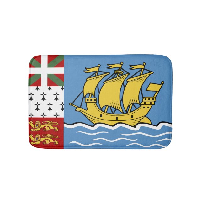 Saint Pierre and Miquelon flag Bath Mat (Front)
